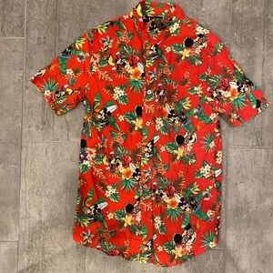 Hawaiian Mickey and Minnie button down